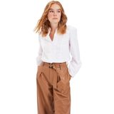 Trendyol - T-shirt - Wit - 50% Polyester 47% Katoen 3% Elastaan