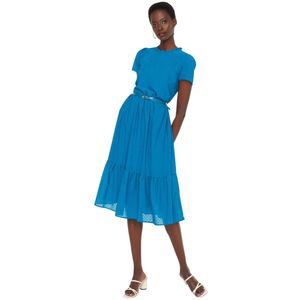 TRENDYOL - Jurk - Paars - Midi - A-lijn