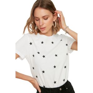 Trendyol - Gebreid T-shirt - Wit - Dames