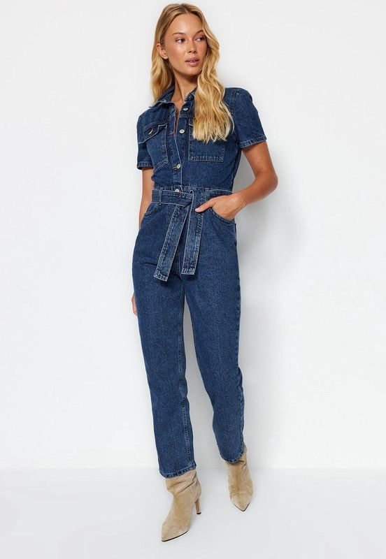 Trendyol - Twoss20Tu0156 - Denim Overall - Blauw
