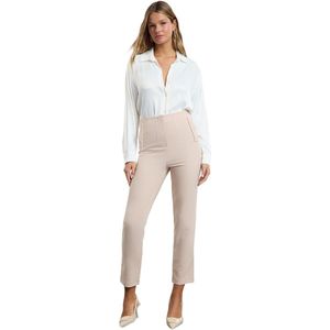 Trendyol - Damesbroek - Beige - Hoge Taille - Sigarettenbroek