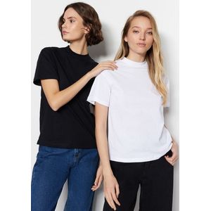 Trendyol TWOSS20TS1500 Volwassenen Vrouwen T-shirt 2's - Wit