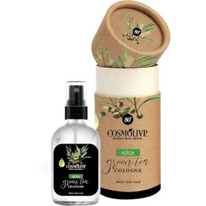 Cosmolive - Groene Thee - Eau de Cologne - 240 ml (Kolonya / Desinfectie / Aftershave) - Glas