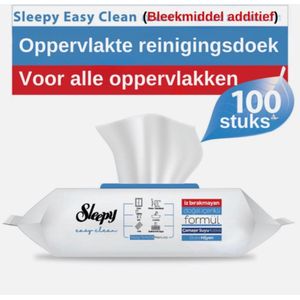 Sleepy easy clean schoonmaak doekjes (100 doeken) Bleekmiddel, geschikt voor ramen, badkamer, electronica, elke soort vloeren