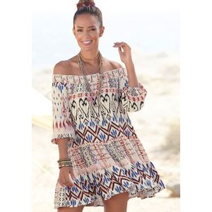 Tuniekjurk - Crème - Etnische Print - 3/4-Mouwen