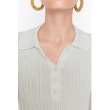 Trendyol - Geribbelde Gebreide Trui - Roze