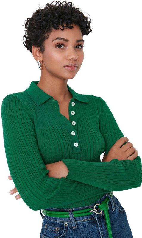 Trendyol - Geribbelde Gebreide Trui - Roze