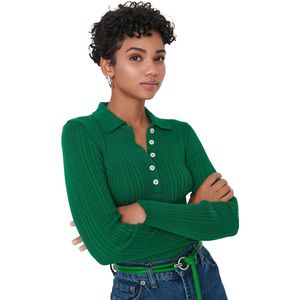 Trendyol - Geribbelde Gebreide Trui - Roze - Polokraag