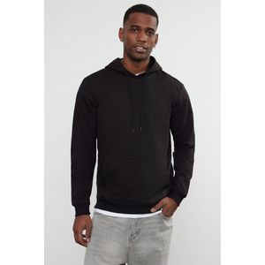 Trendyol - Tmnaw20Sw0162 - Hoodie - Zwart - Regular-Cut - Met Capuchon En Lange Mouwen