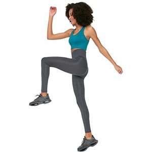 Trendyol Donker Kersenrode Brede Taille Elastische Extra Compressie Gebreide Sportlegging Over De Volledige Lengte Twoaw21Ta0029