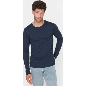 Trendyol TMNAW21TS0208 Volwassenen Mannen T-shirt single - marineblauw