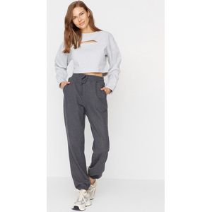 Trendyol Anthracite Thessaloniki Basic gebreide tracksuit voor dames, Antraciet., XS