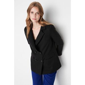 Trendyol - Blazer - Blauw - 90% Polyester 10% Elastaan