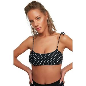 Trendyol Dames Polka Dot Binding Bikini Top, Zwart, 38