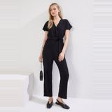 Trendyol - Jumpsuit - Bordeauxrood - Met Kraag en Dubbele Rij Knopen