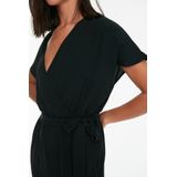 Trendyol - Jumpsuit - Bordeauxrood - Met Kraag en Dubbele Rij Knopen