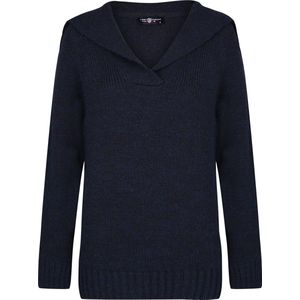 Jimmy Sanders Trui - Sweater Sjaalkraag Dames Navy - M