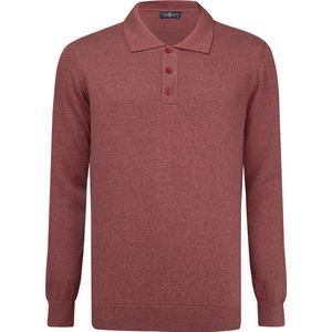 Jimmy Sanders - Gebreide Polo Trui - Roze - 100% Katoen - Heren