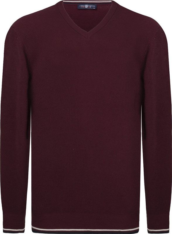 Jimmy Sanders - V Trui - Pruim - 100% Katoen