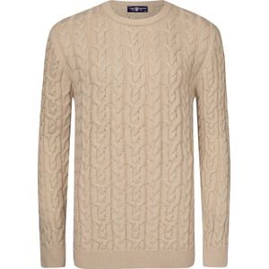 Jimmy Sanders - Ronde Hals Trui - Beige - Heren - XL