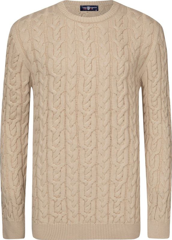 Jimmy Sanders - Ronde Hals Trui - Beige - Heren - XL