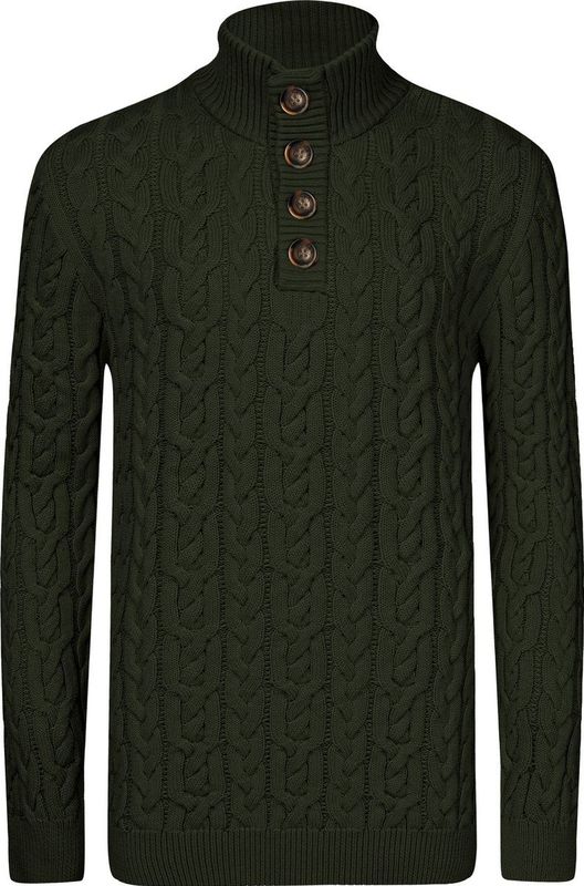 Jimmy Sanders - Cardigan - Groen - Heren - 2XL
