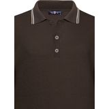 Jimmy Sanders - Gebreide Polo Trui - Bruin - 100% Katoen - Heren