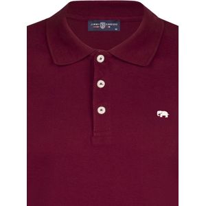 Jimmy Sanders Polo Shirt Korte Mouw Katoenen Pique Heren Bordeaux - M