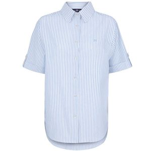 Jimmy Sanders - Overhemd - Blauw - Poplin Katoen Linnen - Korte Mouw