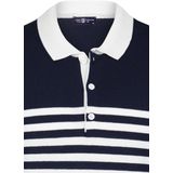Jimmy Sanders - Tricot Polo Shirt - Navy - Korte Mouwen - Heren