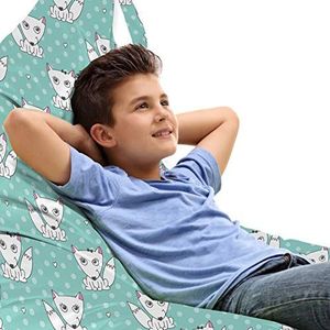ABAKUHAUS Babyshower Zitzak, Honden op Polka Dot Motif, Veel Ruimte om Zacht Speelgoed als Knuffels in op te Bergen, met Handvat, Charcoal Grey Baby Pink
