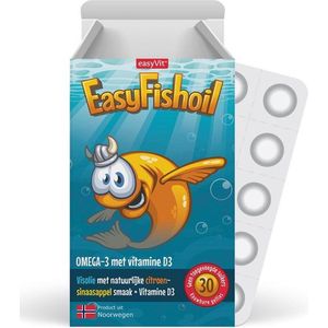 EasyFishoil - Omega-3 visolie voedingssupplement met Vitamine D - Zachte kauwgellies, de basis voor kinderen