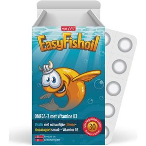 Easyfishoil Omega-3 visolie voedingssupplement met vitamine D. Zachte kauwgellies, de basis voor kinderen.