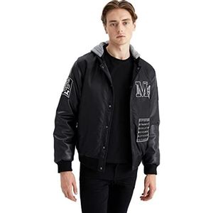 DeFacto Herenjas voor vrijetijdskleding - DeFacto herenmantel voor bovenkleding (Zwart, L), zwart, L