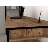 Bureau Walnoot & Zwart met opbergruimtes - 150x75,8x58,4 cm