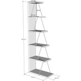 Houten Industriële Boekenkast - Slank en Verfijnd Ontwerp met 5 Planken