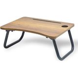 Laptoptafel - Stijlvol Zwart & Walnoot Design - Ruim 60x45x20cm Formaat - Duurzaam Berk Hout