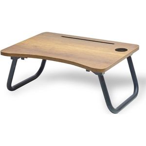 Laptoptafel - Stijlvol Zwart & Walnoot Design - Ruim 60x45x20cm Formaat - Duurzaam Berk Hout