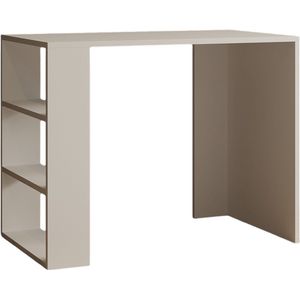 Scandinavisch Study Desk, wit, 90 x 70 x 50 cm | 100% Melamine Coated Particle Board, 18 mm dik | Multifunctioneel met Numerous Shelves & Storage