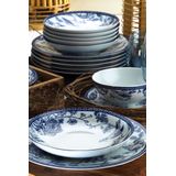 Asir - Diner Set - 24 Stuks - Blauw Wit - Porselein
