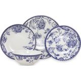 Asir - Diner Set - 24 Stuks - Blauw Wit - Porselein