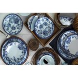 Asir - Diner Set - 24 Stuks - Blauw Wit - Porselein