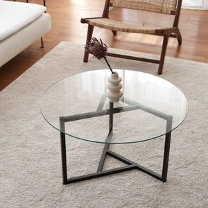 Koffietafel TRIO 42x75 cm transparant/zwart