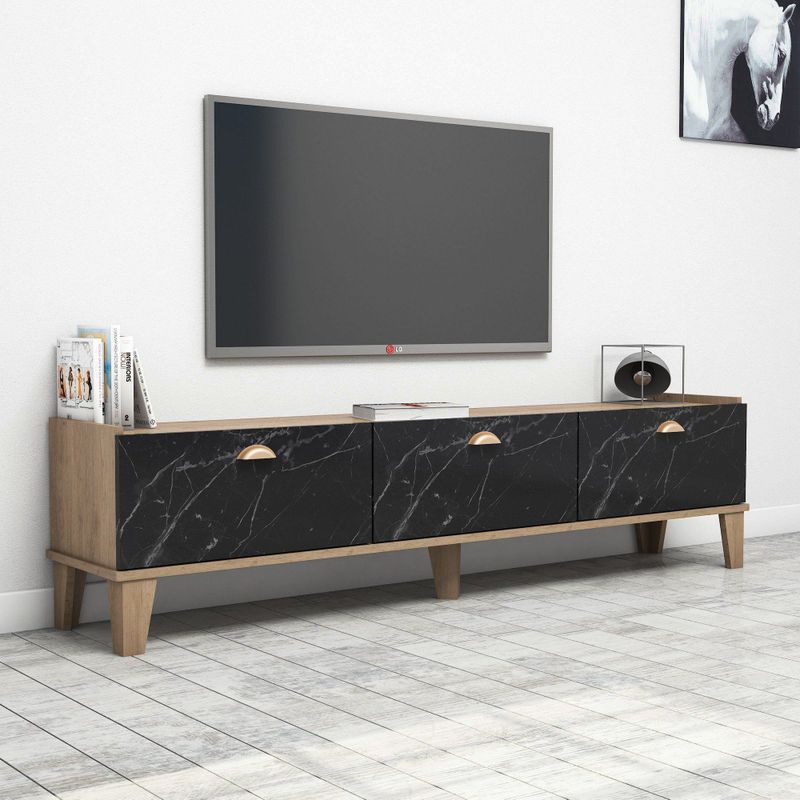 Almaren TV-meubel | 100% Melamine | 18mm Dik | 178cm Breedte | Eiken Marmer