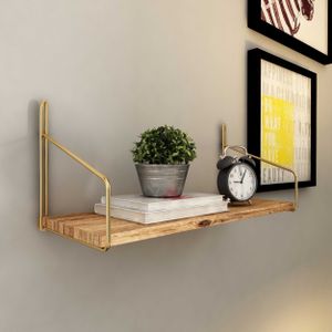 Hannah Home - Hailey - Wandplank - Goudkleurig - Hout - 46x16x16 cm