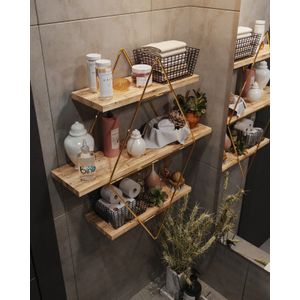 Arabic House - Prizma Wandplank - Goud - Hout