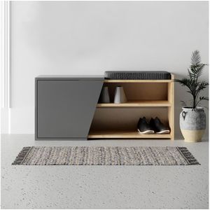 Modern Schoenenkastje | 100% Melamine | Eiken Antraciet | Wandmontage