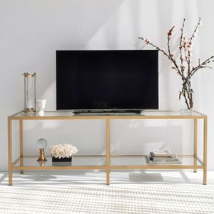 Kalune Design - Basic - TV-meubel - Goudkleurig - Glas - Metaal