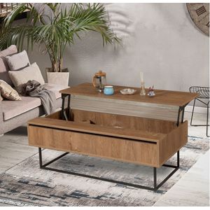 Arabic House Salontafel Est Melamine Walnoot Zwart - Melamine/Spaanplaat - 120x60x43cm