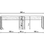 Kalune Design - Bureau Nisa - Naturel - Zwart - Spaanplaat en Metaal
